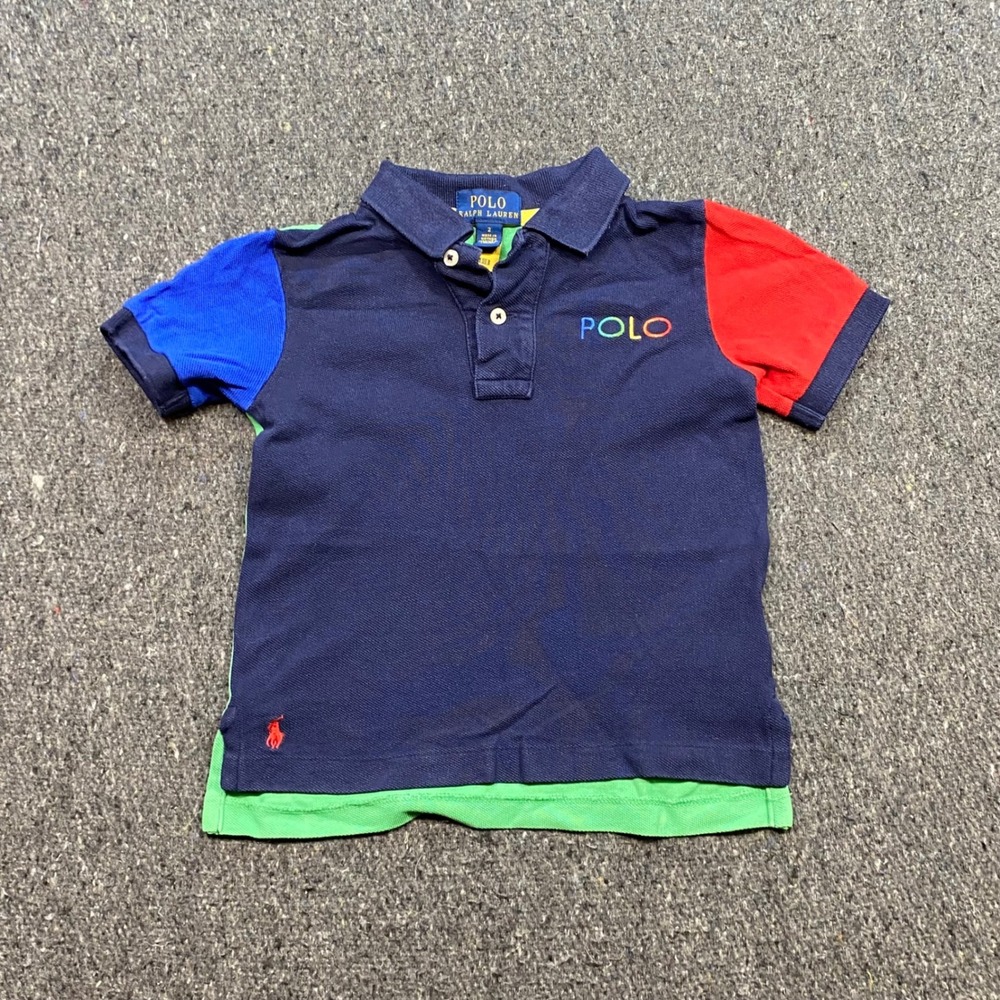 Polo Ralph Lauren Colorblock Polo Sz 2 Toddler Navy Red Blue Green Preppy Logo